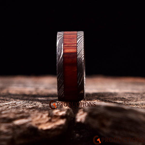 Unique Damascus Wooden Ring